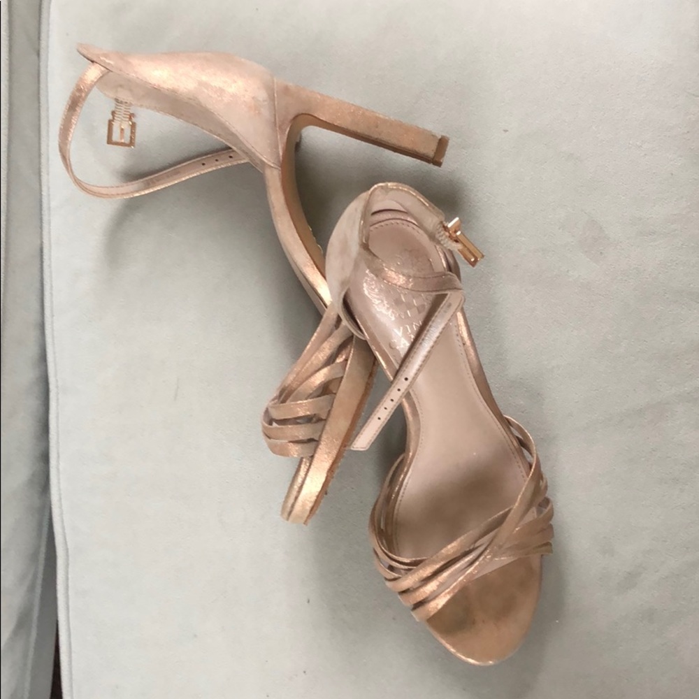 Vince Camuto Rose Gold Strappy Heels